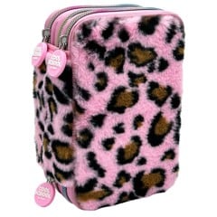 Tinka - Triple Pencilcase - Leopard Rosa (8-804206)