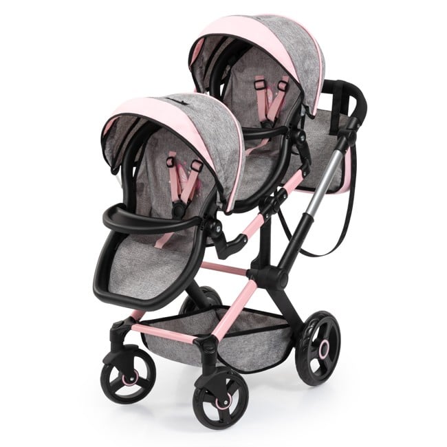 Bayer - Dolls Twin Pram Xeo - Grey (26733AA)