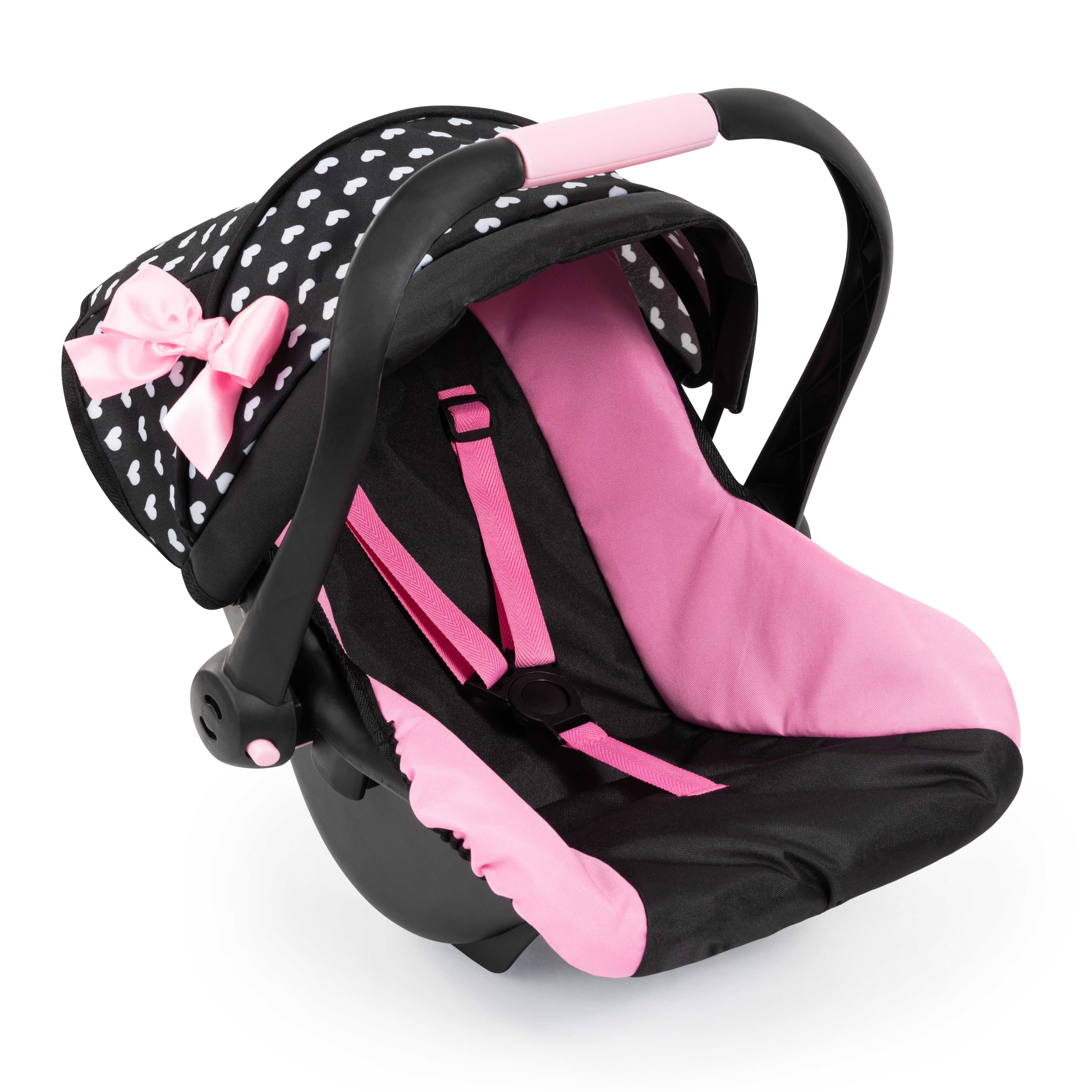 Bayer - Deluxe Car Seat for Dolls - Black&Pink (67960AA) - Leker