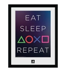 PLAYSTATION - Framed print "Eat Sleep Repeat" (30x40)