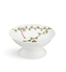 Kähler - Hammershøi Christmas Bowl on stand, Ø16 cm - White w. deco