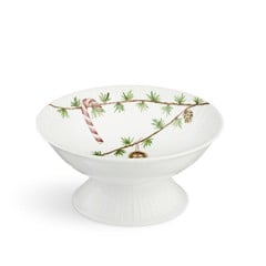 Kähler - Hammershøi Christmas Bowl on stand, Ø16 cm - White w. deco