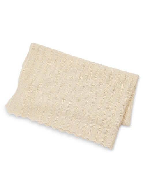 Smallstuff - Baby Blanket Fishbone Merino Wool Off. White