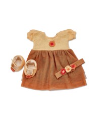 Smallstuff - Doll Clothing, Party Dress w. Shoes And Hair Band