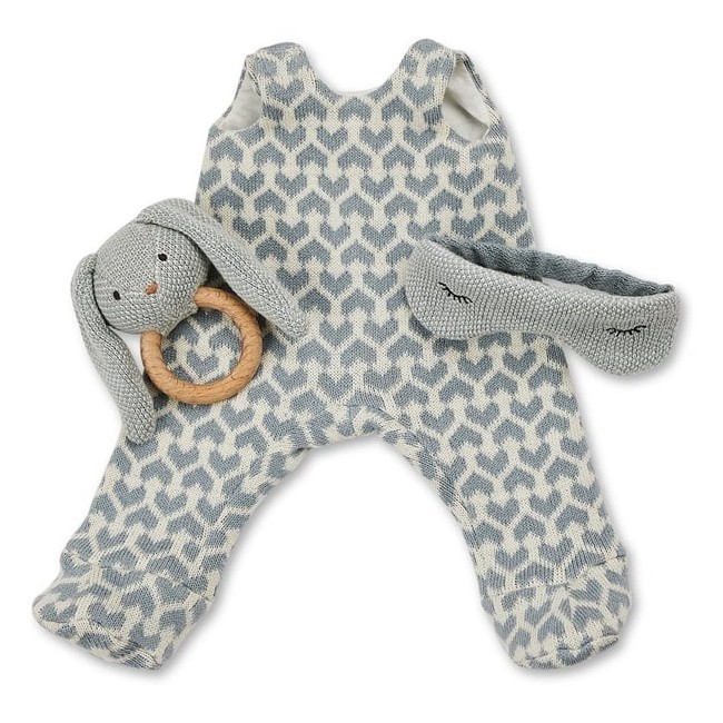 Smallstuff - Doll Clothing Jumpsuit w. Sleeping Mask And Rattle