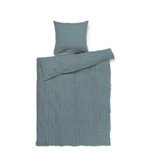 Juna - Organic Bed linen - Crisp - 140 x 200 cm - Blue/Okker