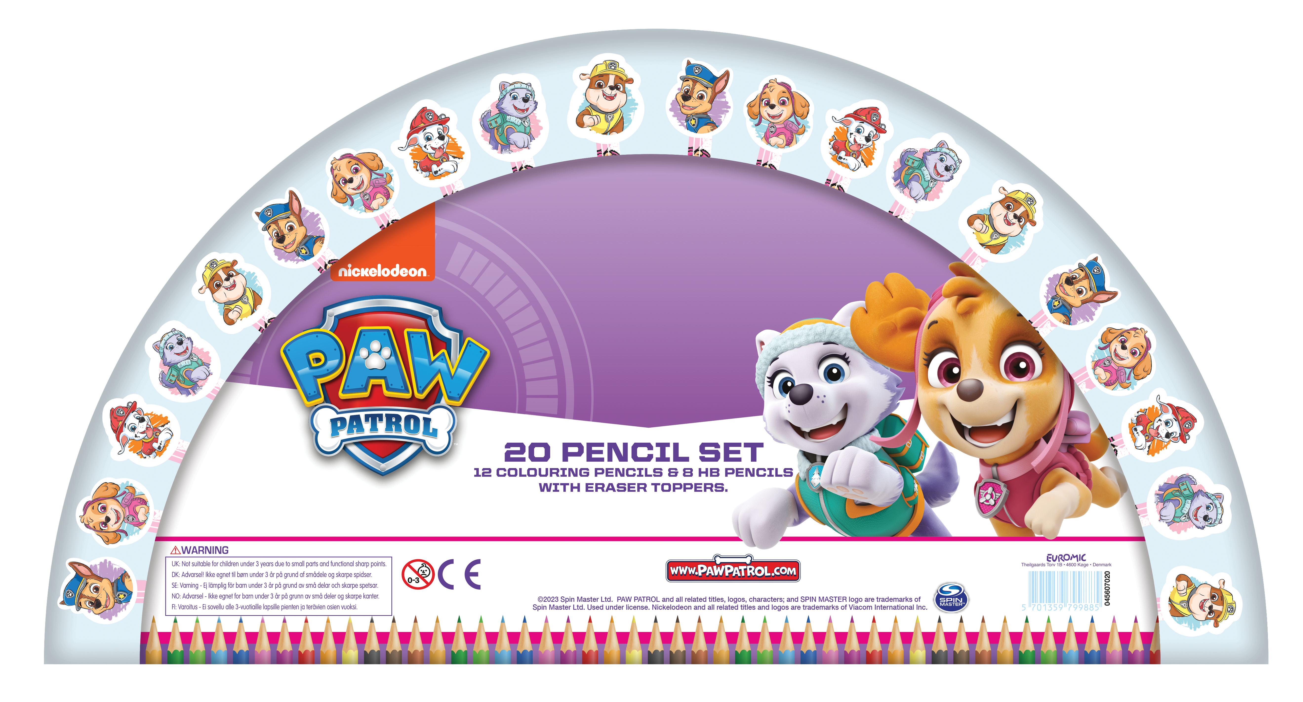 Kids Licensing - Pink 20 pencil set - Paw Patrol (045607053) - Leker