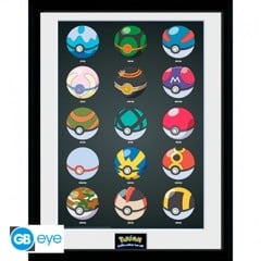 POKEMON - Framed print "Pokeballs" (30x40)