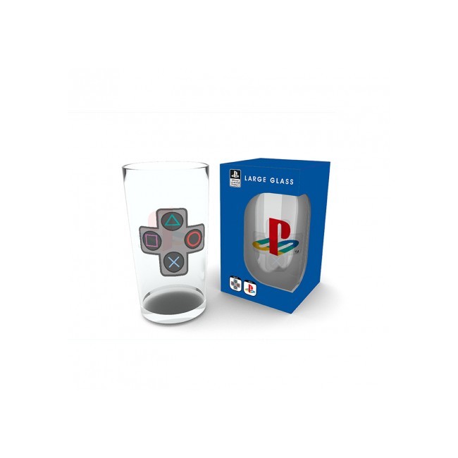 PLAYSTATION - Large Glass - 400ml - Buttons - box