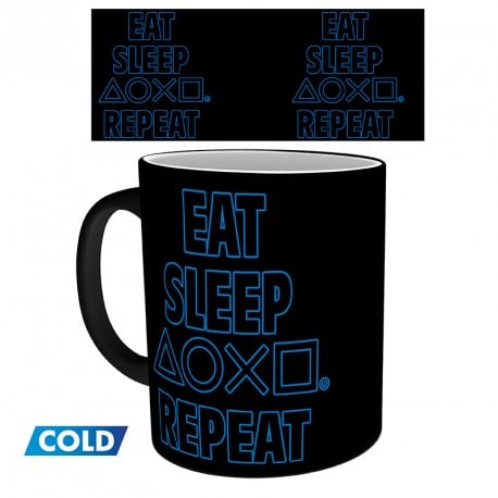 PLAYSTATION - Mug Heat Change - 320 ml - Eat Sleep Repeat - Fan-shop