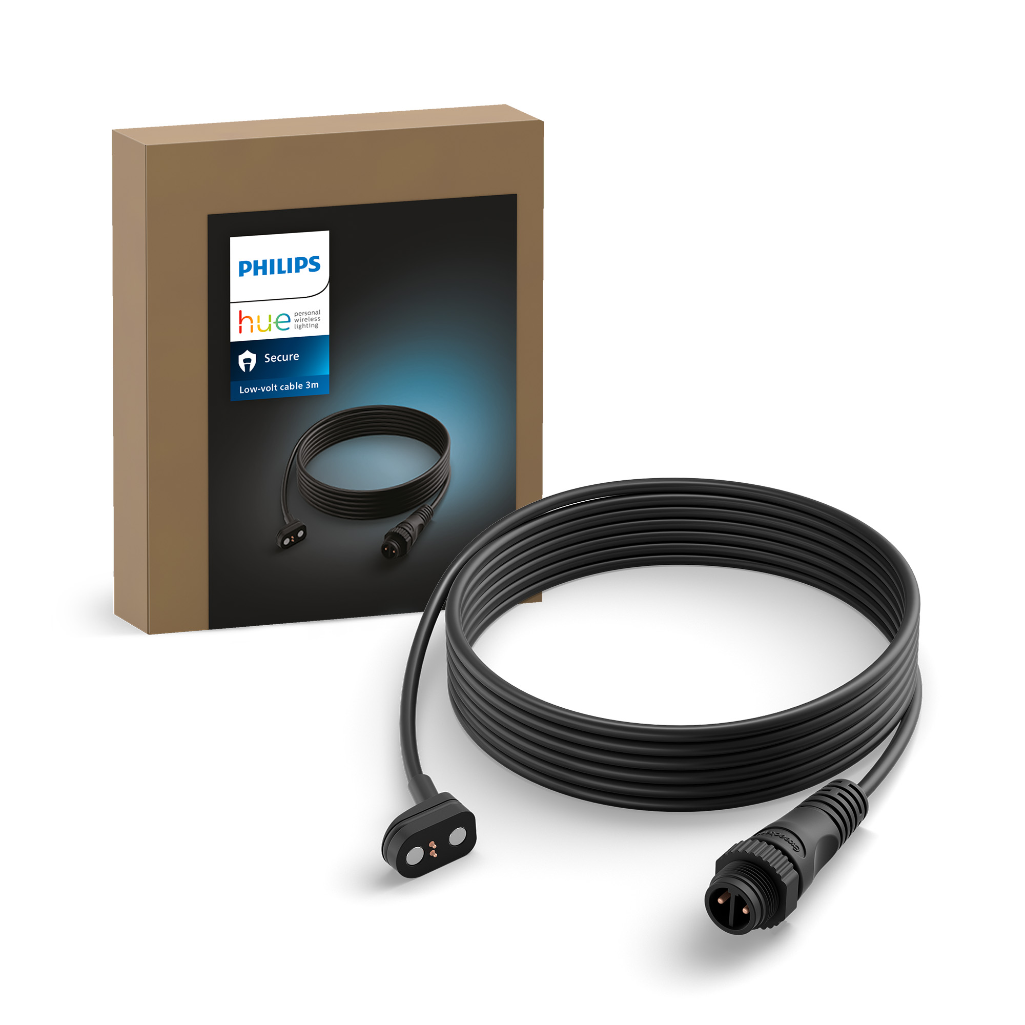 Philips Hue - Secure 3m CSA-2DA Cable Black (24v outdoor)​ EU - Elektronikk