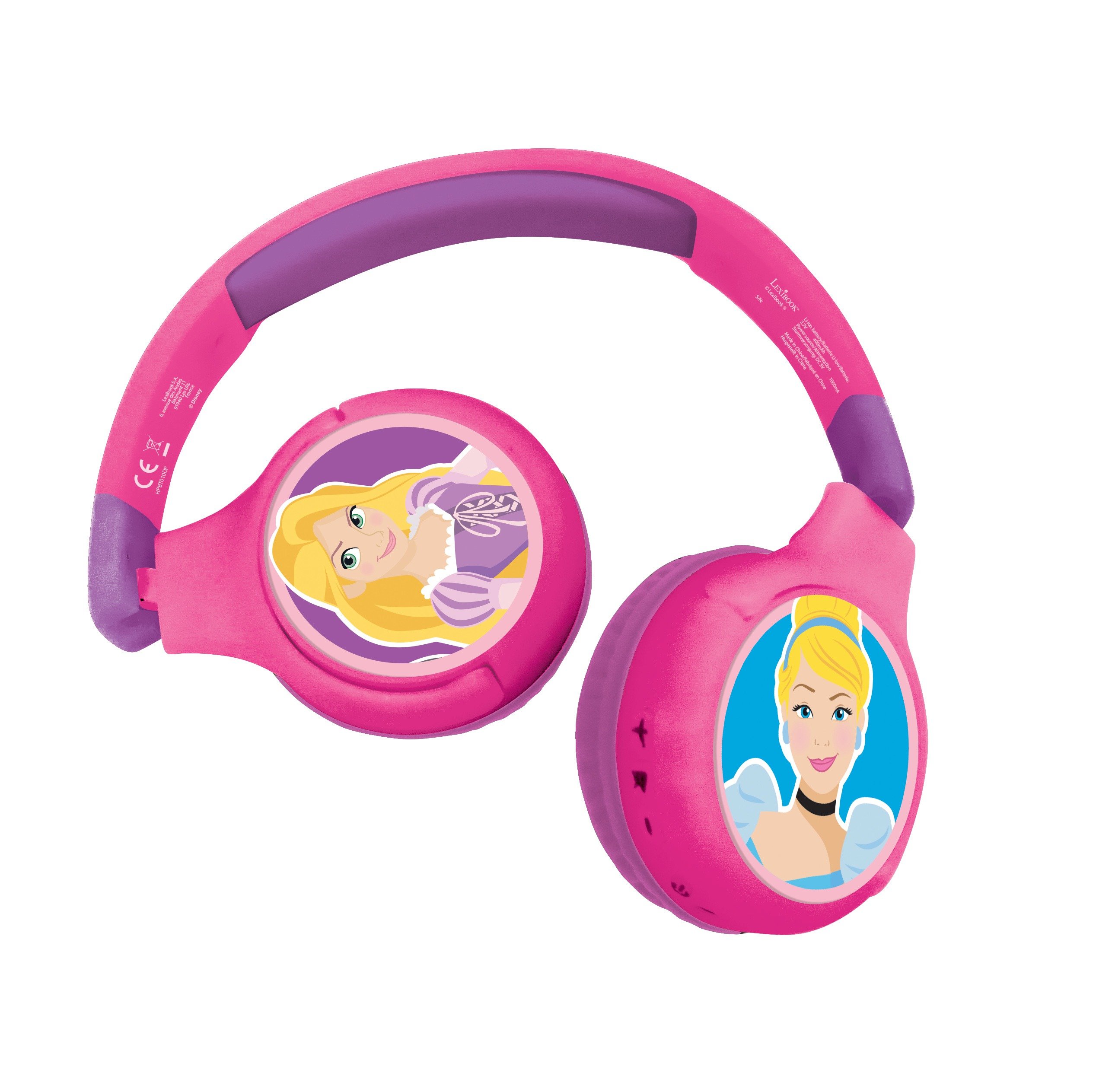 Lexibook - Disney Princess - 2 in 1 BluetoothÂ® foldable Headphones (HPBT010DP)