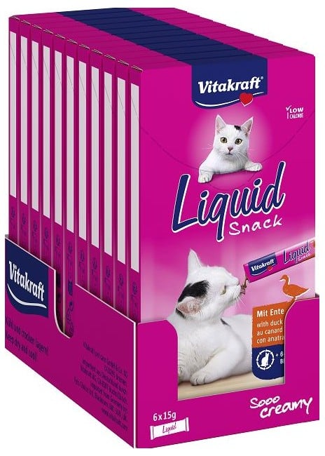 Vitakraft - 11 x  Liquid Snack med and og B-glukaner, 6x15g