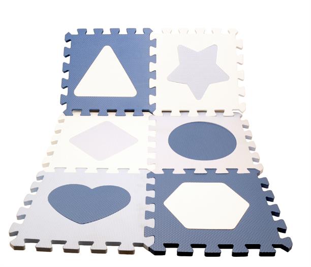 Magni - Floor puzzle in foam w. shapes - Blue ( 2513 ) - Leker