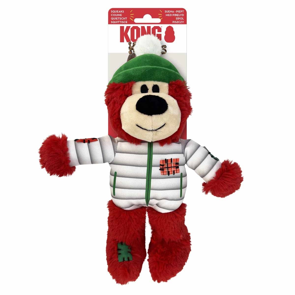 KONG - Holiday Wild Knots Bear Red m/l 25x18X9CM - Kjæledyr og utstyr