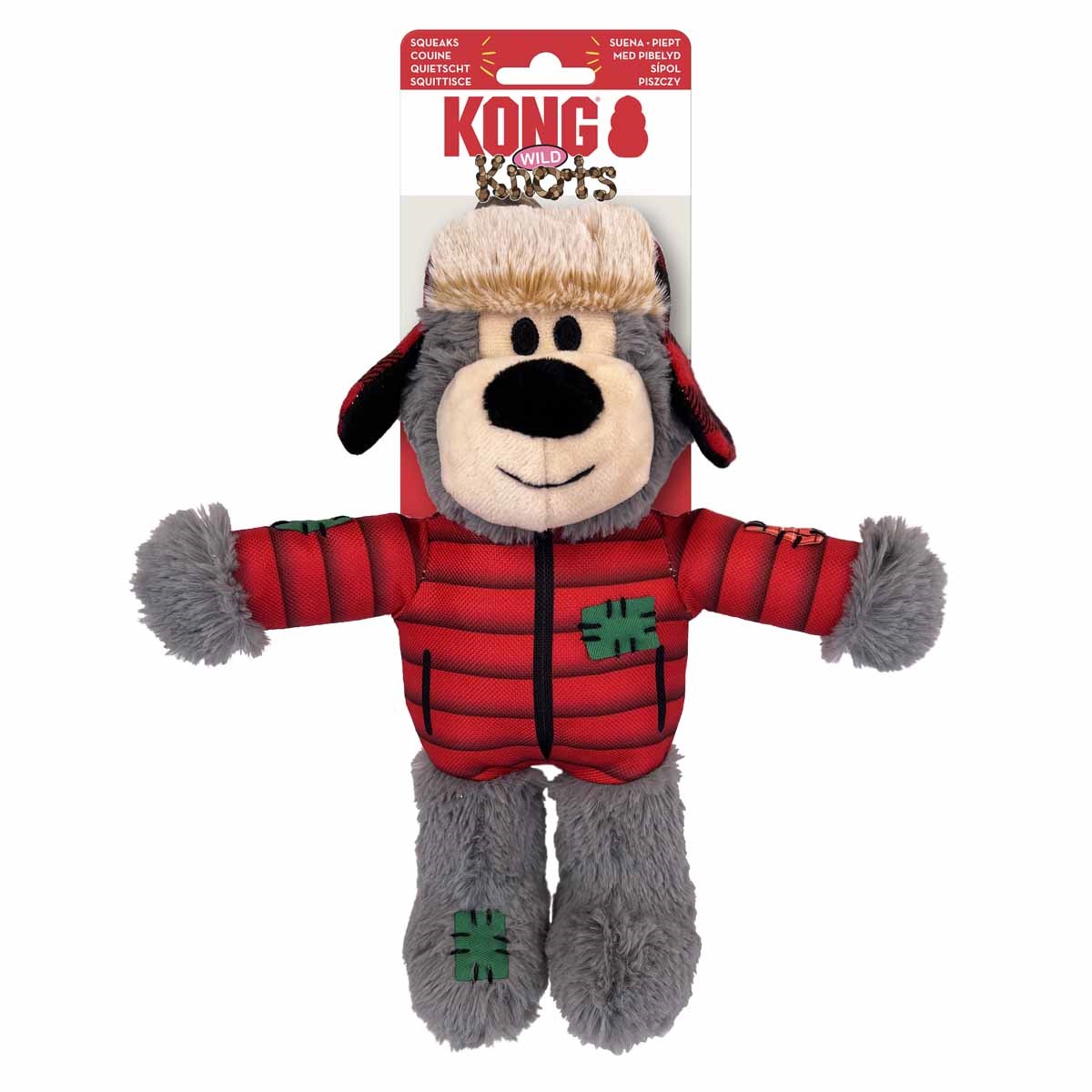 KONG - Holiday Wild Knots Bear Grey m/l 25x18X9CM - Kjæledyr og utstyr