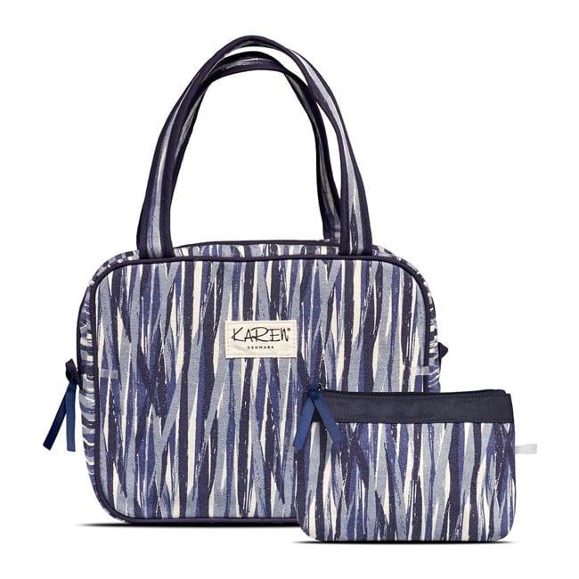 Karen Denmark - 2 pcs Cosmetic bag with handle Blue Santorini