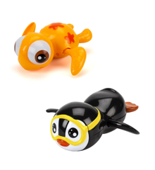 Magni - Pull Up Bathing Animals - Orange Turtle & Black Penguin (3614/3619)