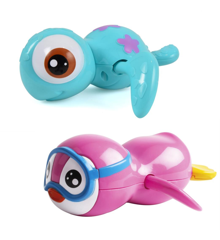 Magni - Pull Up Bathing Animals - Blue Turtle & Pink Penguin (3616/3618)