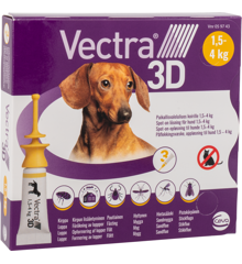 Vectra 3D Spot-on-opløsning (hunde) 1,5-4 kg 3pk