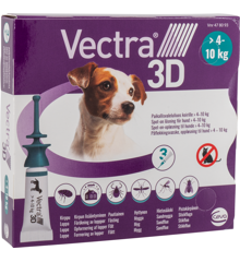 Vectra 3D Spot-on-opløsning (hunde) 4-10 kg 3pk