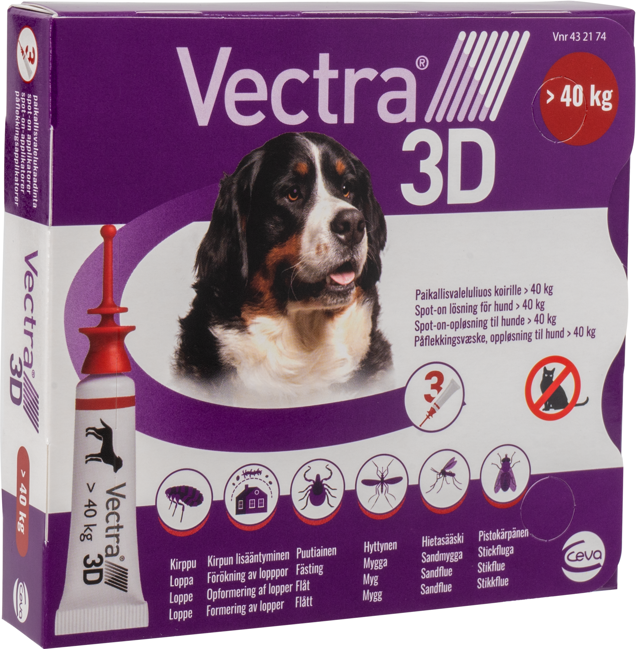 Vectra 3D  - Spot-on-solution (dogs) >40 kg 3pk - (432174)