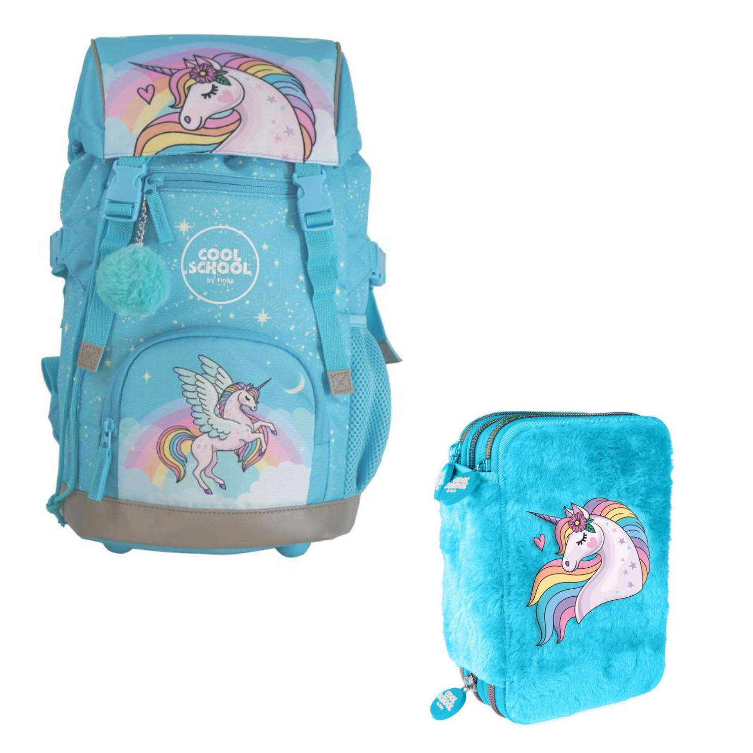 Tinka - School Bag 22L&Trippel Pencil Case - Pegasus ( 1237446 / 1237466 ) - Leker