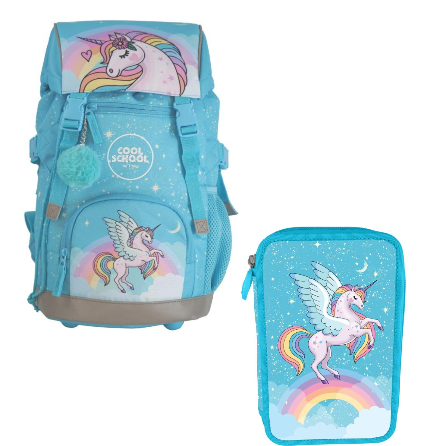 Tinka - School Bag 22L&Double Pencil Case - Pegasus ( 1237446 / 1237446) - Leker