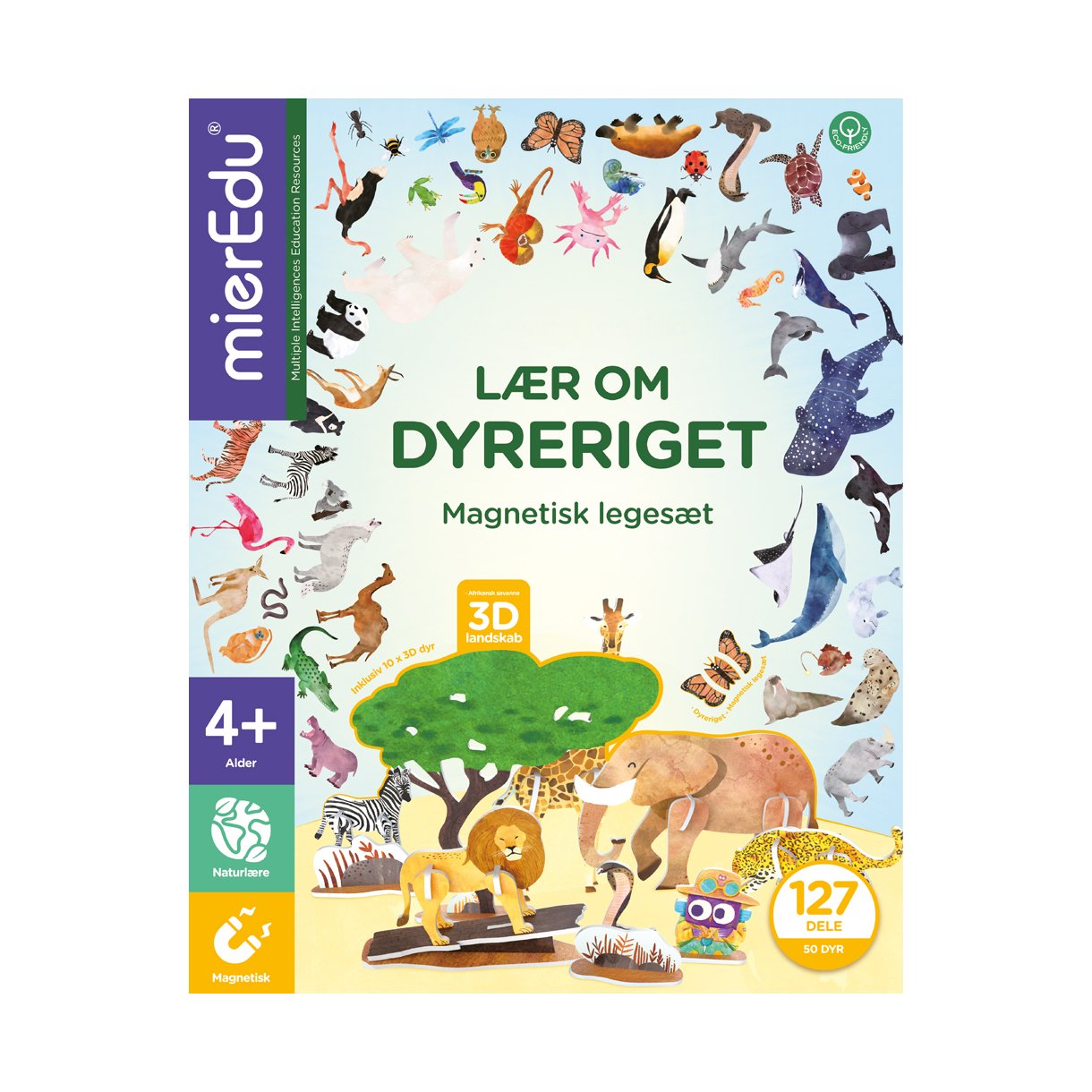 mierEdu - Magnetic Learning Box - All About Animals (Danish) - (ME093D) - Leker