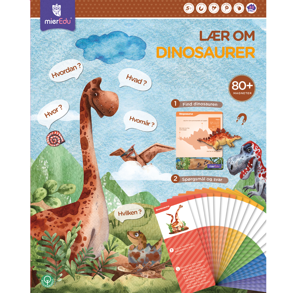 mierEdu - Magnetic Learning Box - All About Dinosaurs (Danish) - (ME098D) - Leker