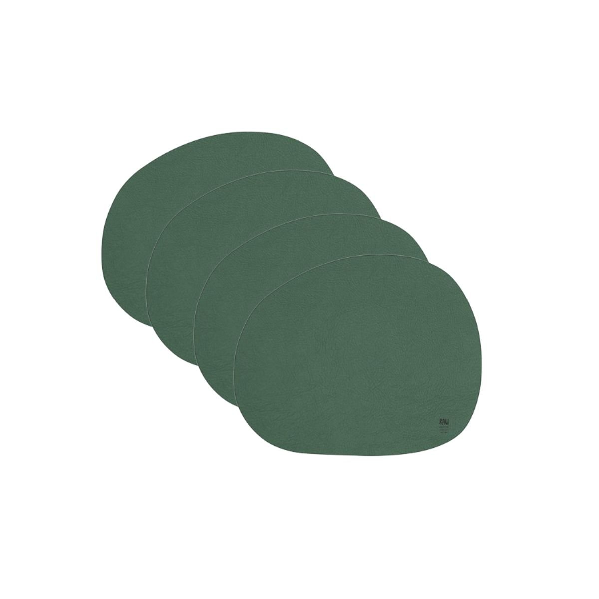 RAW - Buffalo placemat - Recycled leather - 4 pc - Green (15669) - Hjemme og kjøkken