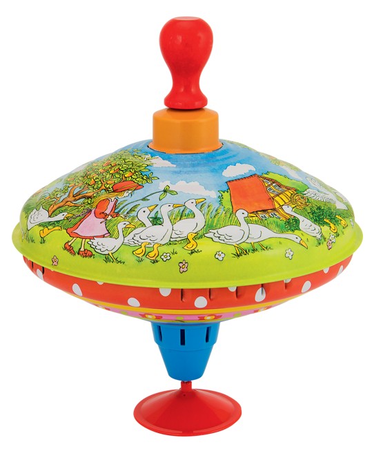 GOKI - Humming top with wooden handle "Mother goose" - (53057)
