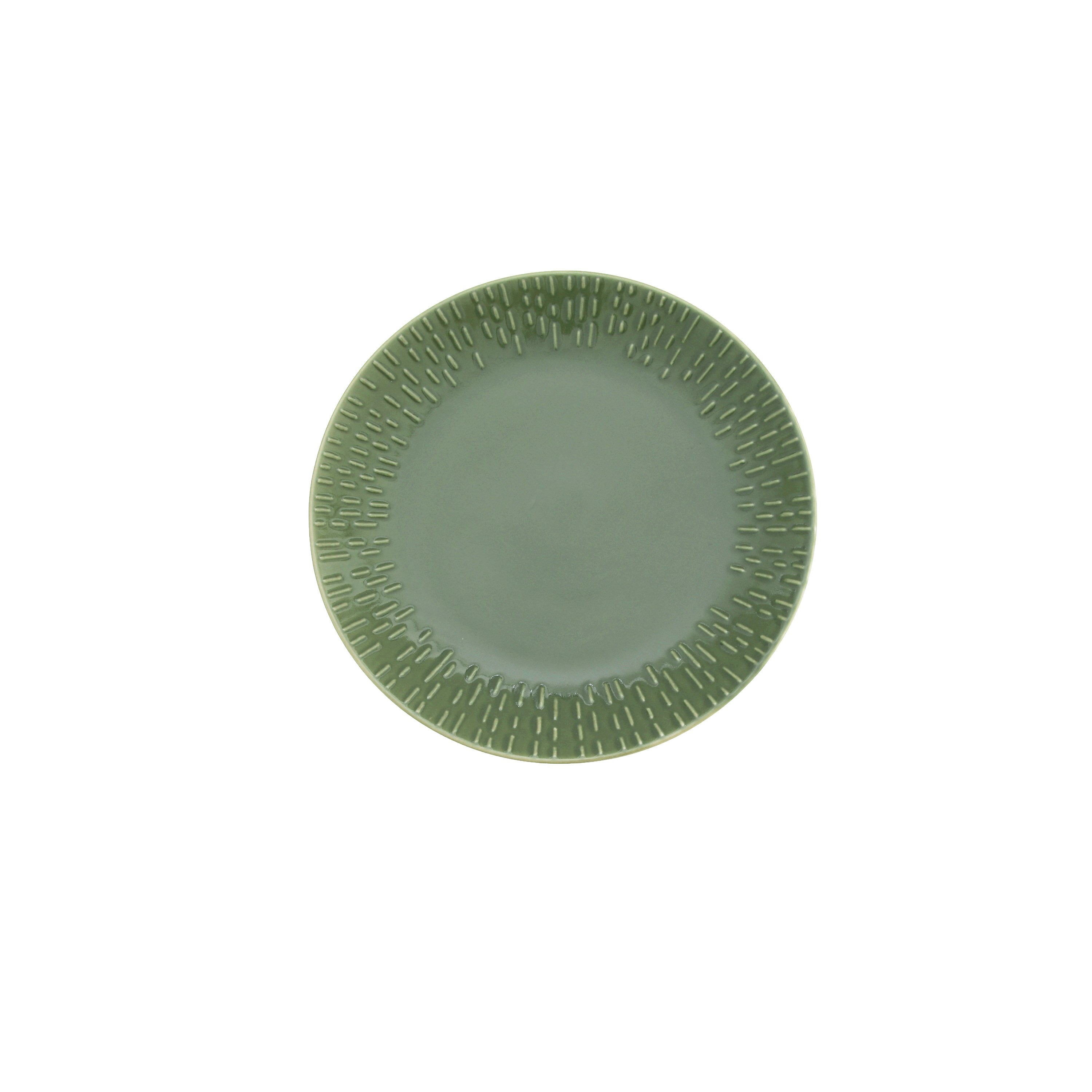 Aida - Life in Colour - Confetti - Olive dessert plate w/relief porcelain (13402)