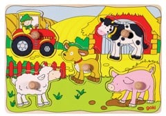 GOKI - On the farm, Lift out puzzle - (57589)