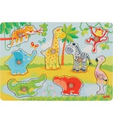 GOKI - African baby animals, Lift out puzzle - (57397)