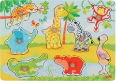 GOKI - African baby animals, Lift out puzzle - (57397)