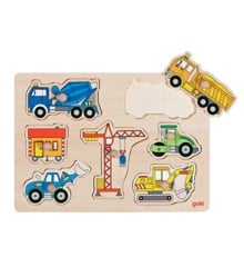 GOKI - Building site vehicles, Lift out puzzle - (57593)