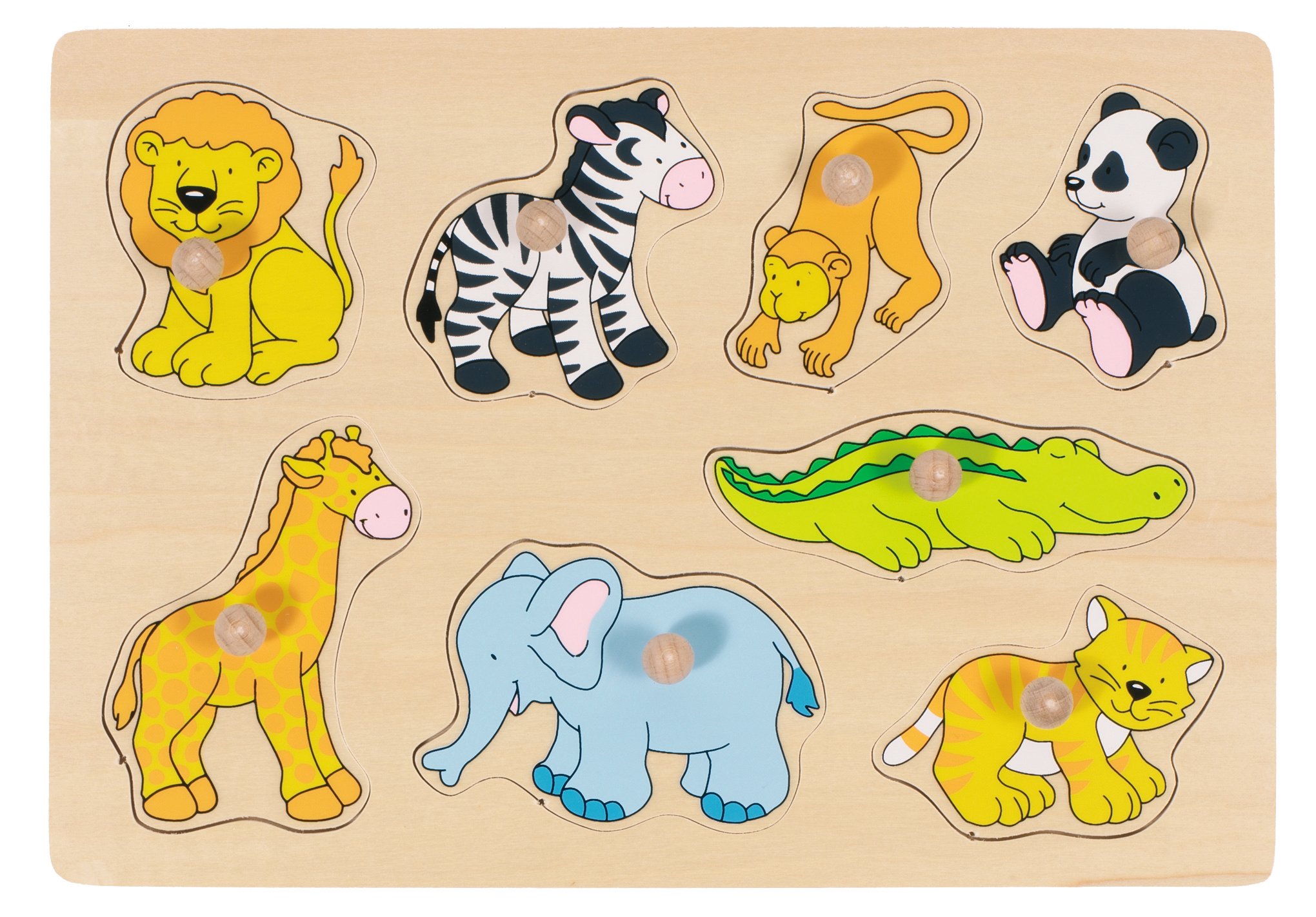 GOKI - Zoo animals, lift-out puzzle - (57874) - Leker