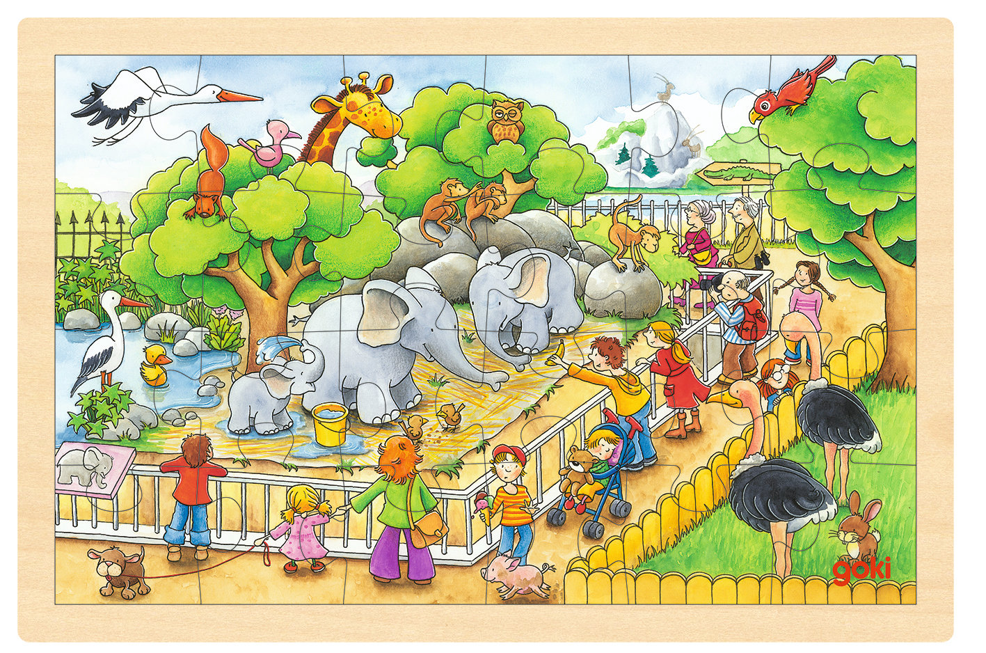 GOKI - Puzzle, visit at the zoo - (57808) - Leker