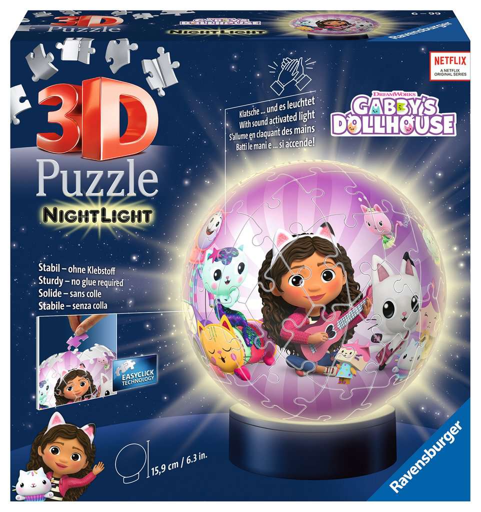 Ravensburger - 3D Puzzle Gabby's Dollhouse Night Light 72p (10311575) - Leker