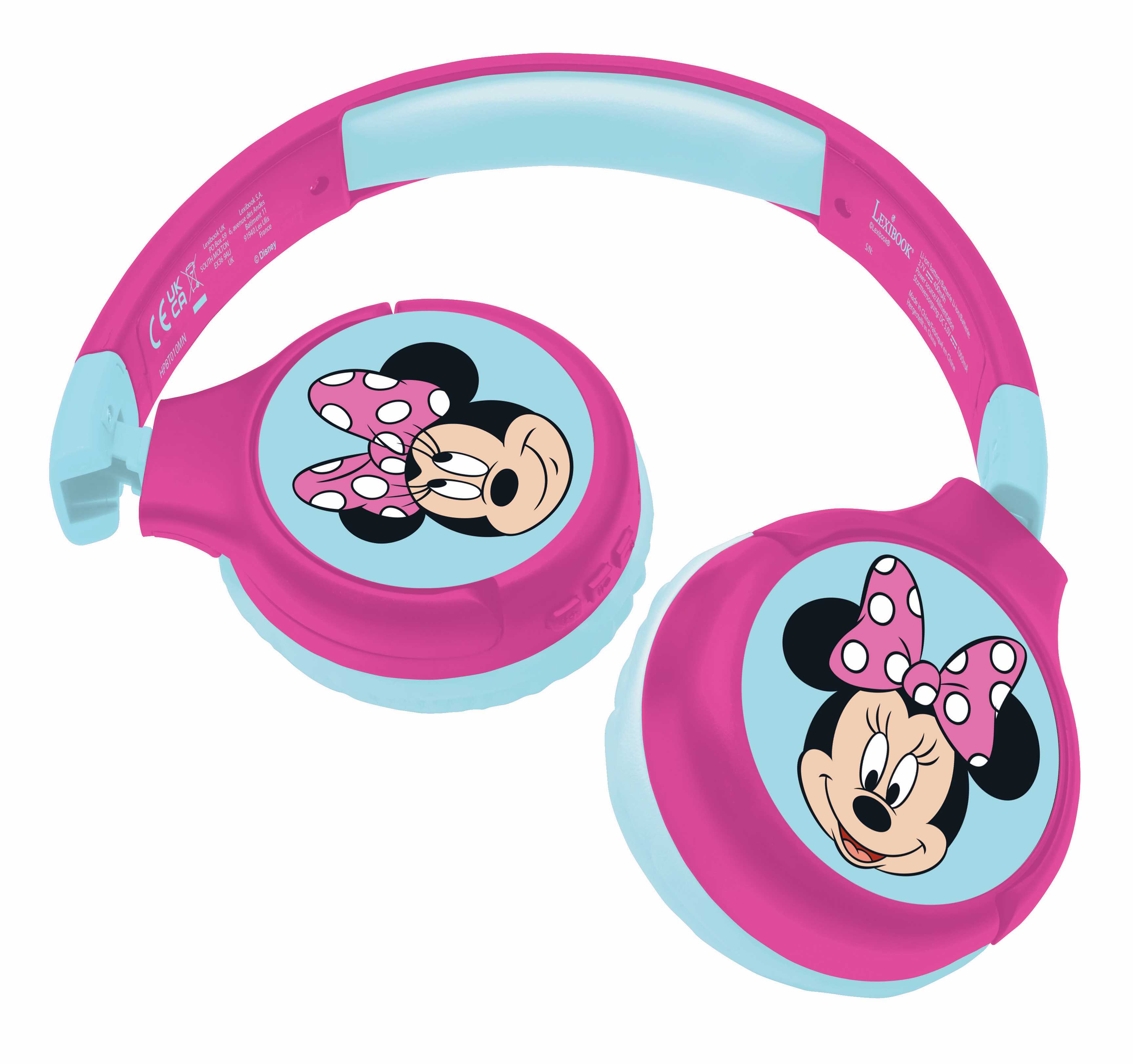 Lexibook - Disney Minnie Mouse - 2 i 1 Foldbare Hovedtelefoner