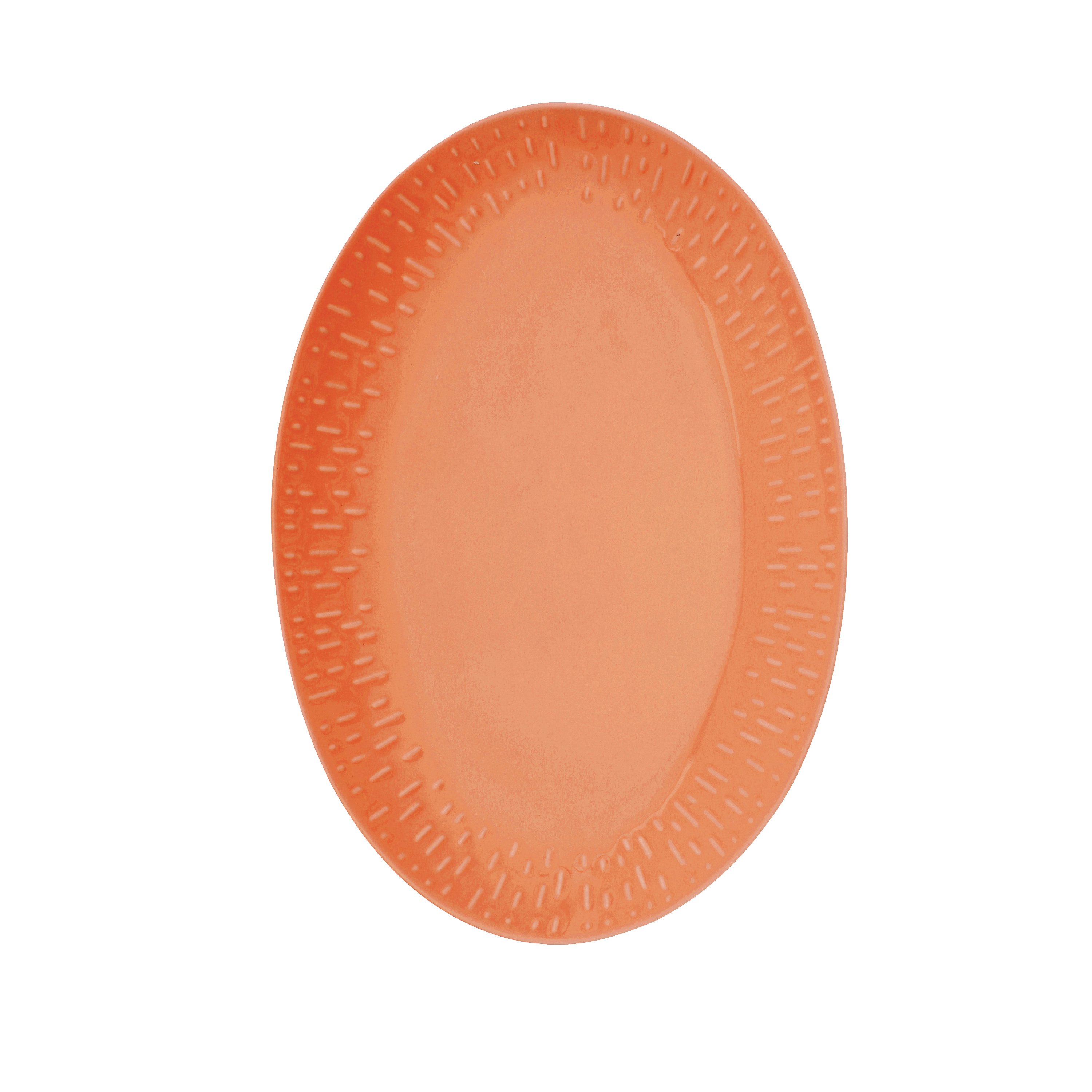 Aida - Life in Colour - Confetti - Apricot oval dish w/relief porcelain (13334) - Hjemme og kjøkken
