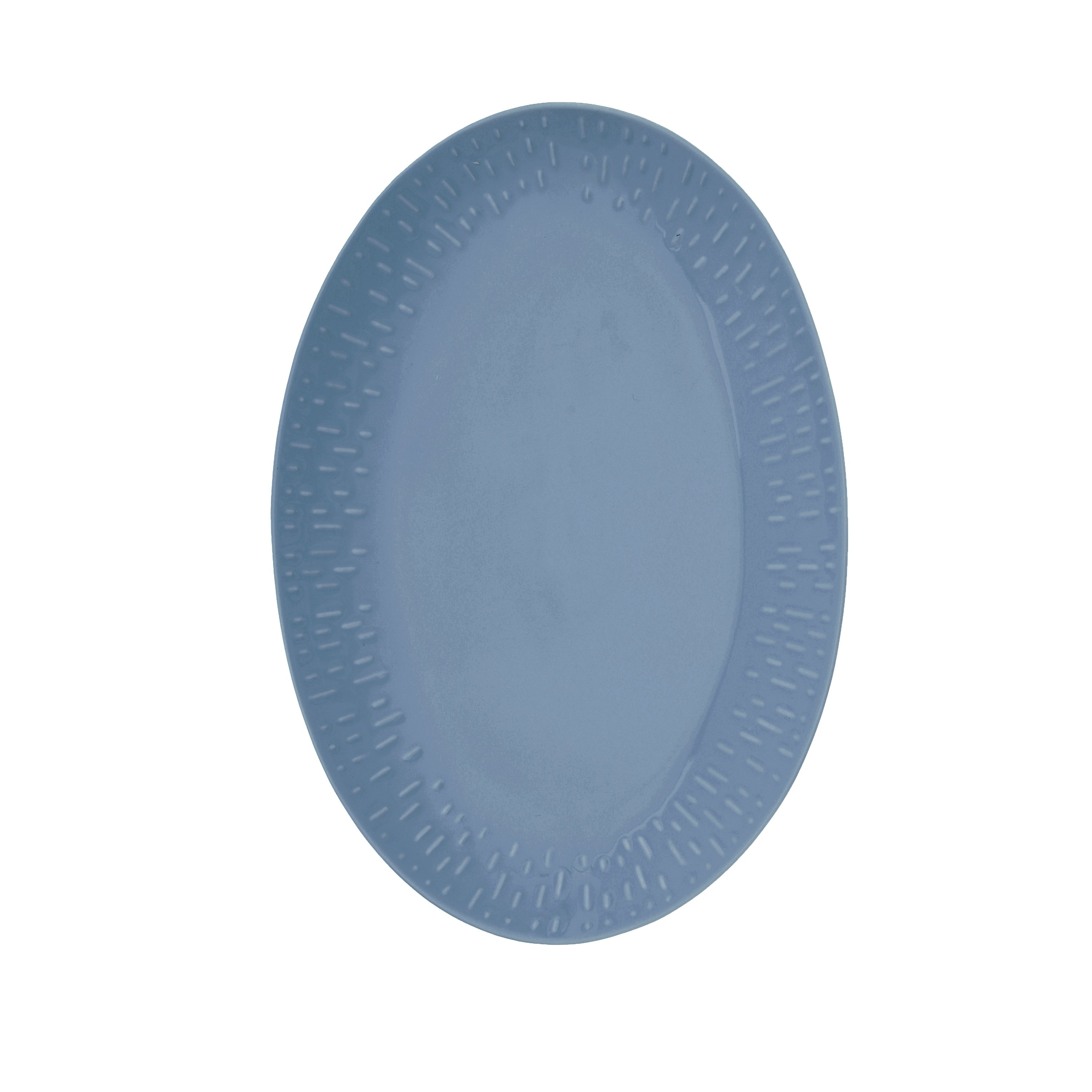 Aida - Life in Colour - Confetti - Blueberry oval fad  m/relief porcelæn (13434)