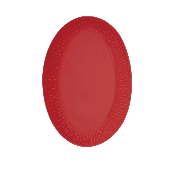Aida - Life in Colour - Confetti - Chili oval dish w/relief porcelain (13474)