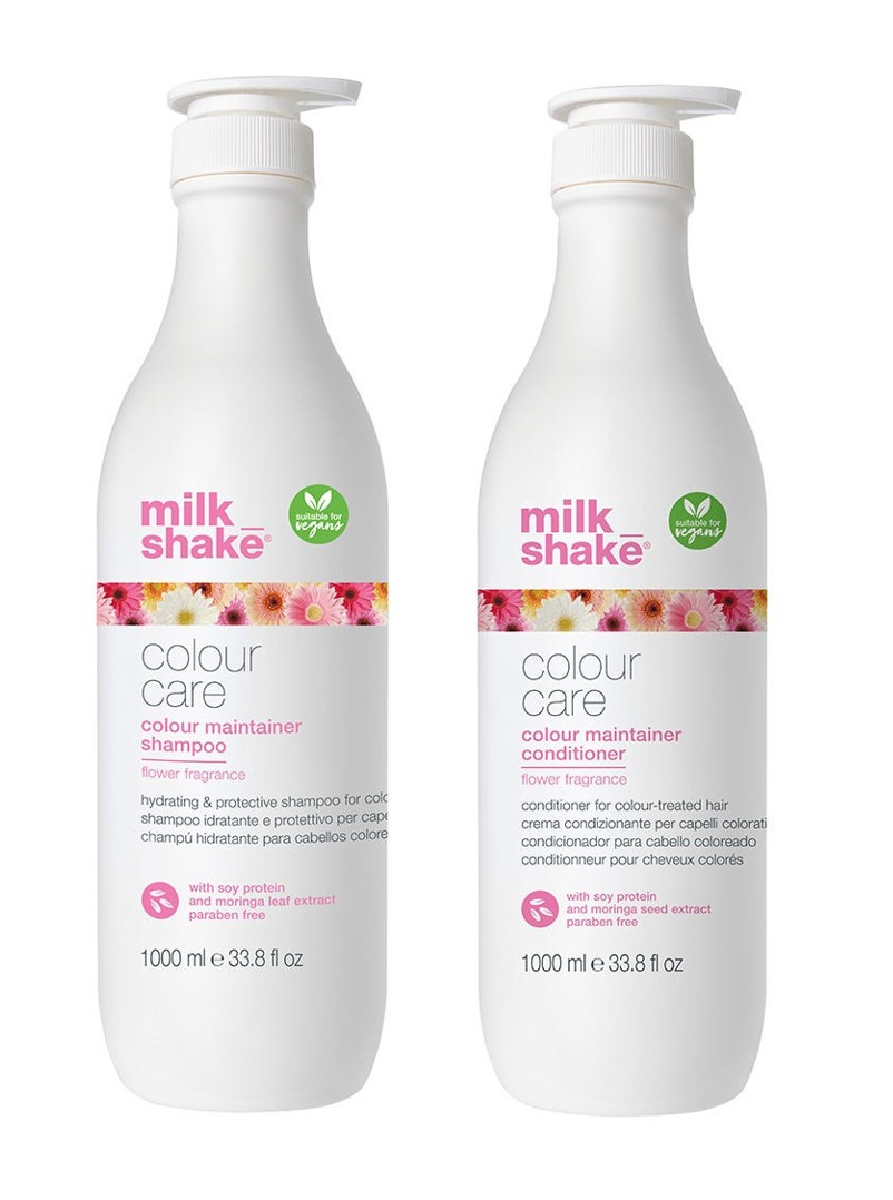 milk_shake - Color Maintain Flower Power Shampoo 1000 ml + milk_shake - Maintain Flower Power Conditioner 1000 ml - Skjønnhet