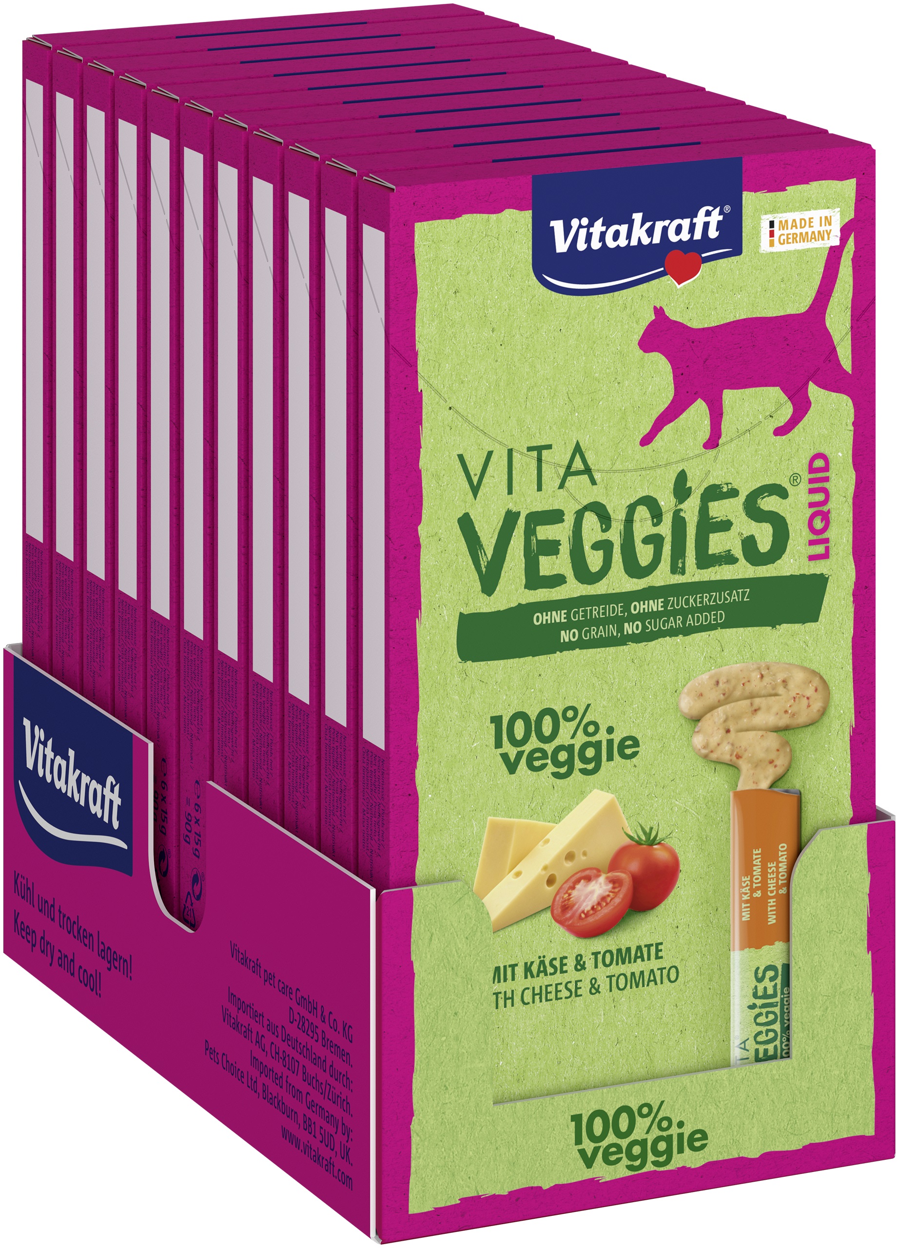 Vitakraft - 11 x Vita®Veggies Liquid Cheese&Tom,6x15g - Kjæledyr og utstyr