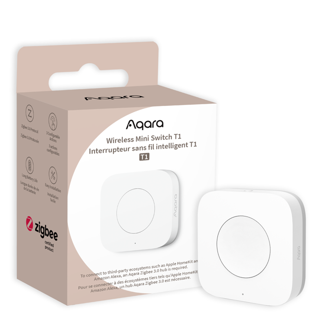 Aqara - Wireless Mini Switch T1 - Smart Home Convenience at Your Fingertips