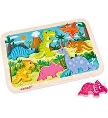 Janod - Chunky Puzzle - Wood - Dinosaurs (LKJ7054)