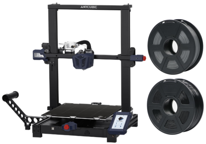 Anycubic - Kobra Plus 3D Printer + CCTree - 2xST-PLA 1.75 mm 1 kg Filament For FDM Printers - Black&Grey - Bundle - Datamaskiner