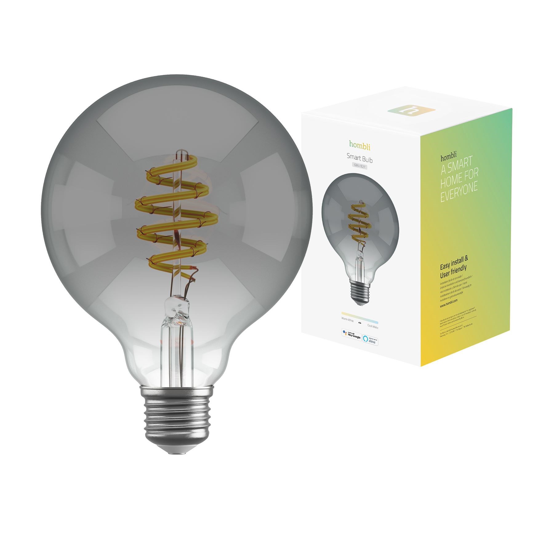 Hombli - Smart Bulb G95 CCT Filament (E27) - Smokey - Elektronikk
